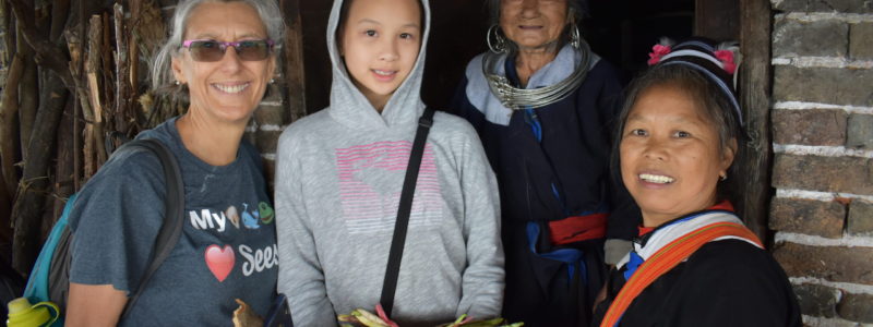 Student and Teacher with Yao Minority friends in South China